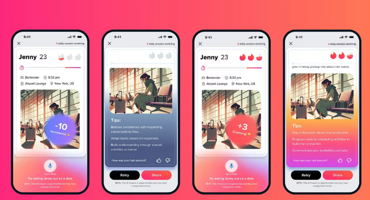 Tinder App Interface on Mobile